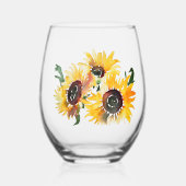 Heldere Zonnebloem Waterverf Fabulous 50 Wijnglas Zonder Voet (Voorkant)