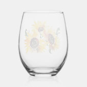 Heldere Zonnebloem Waterverf Fabulous 50 Wijnglas Zonder Voet (Achterkant)