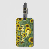 Heldere zonnebloemen Alleen goede steekproeven Bagagelabel (Voorkant (verticaal))