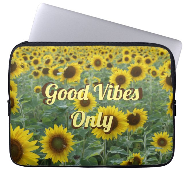 Heldere zonnebloemen Alleen goede steekproeven Laptop Sleeve (Voorkant)