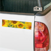 Heldere zonnebloemen bumpersticker (Op Truck)