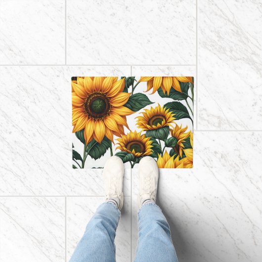 Heldere zonnebloemen deurmat (Binnen)