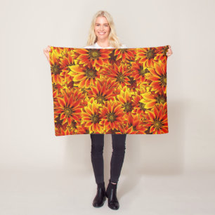 Heldere zonnebloemen fleece deken