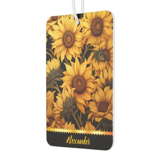 Heldere zonnebloemen in gouden zonlicht luchtverfrisser (Links)