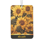 Heldere zonnebloemen in gouden zonlicht luchtverfrisser (Achterkant)