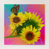 Heldere zonnebloemen legpuzzel (Horizontaal)