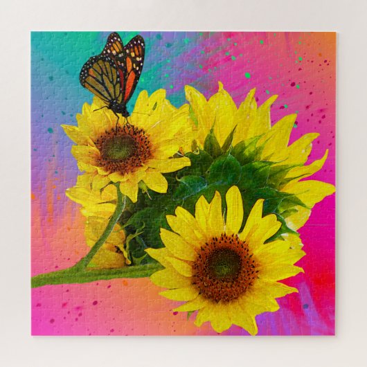 Heldere zonnebloemen legpuzzel (Horizontaal)