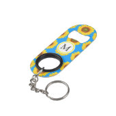 Heldere zonnebloemen mini flessenopener (Achterkant Gekanteld)