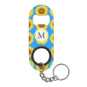 Heldere zonnebloemen mini flessenopener (Achterkant)