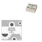 Heldere zonnebloemen op blauw rubberstempel (Gestempeld)