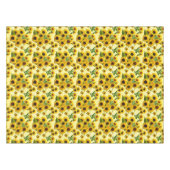 Heldere zonnebloemen op Geel-witte speldencheque Tafelkleed (Voorkant (Horizontaal))