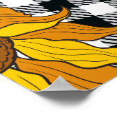 Heldere zonnebloemen op gerookte pleisters. Zee Poster (Hoek)