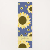 Heldere zonnebloemen op marineblauw yogamat (Voorkant)