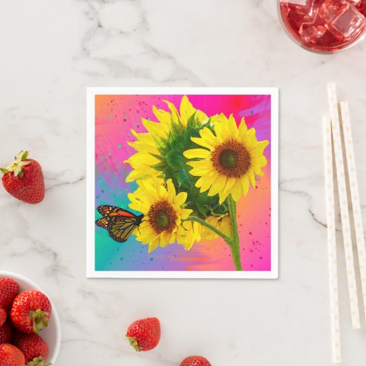 Heldere zonnebloemen  servet (Insitu)