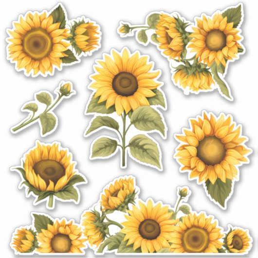 Heldere zonnebloemen sticker (Voorkant)