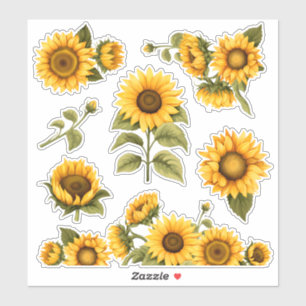 Heldere zonnebloemen sticker