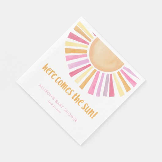 Heldere zonneschijn hier komt het zon baby shower servet (Hoek)