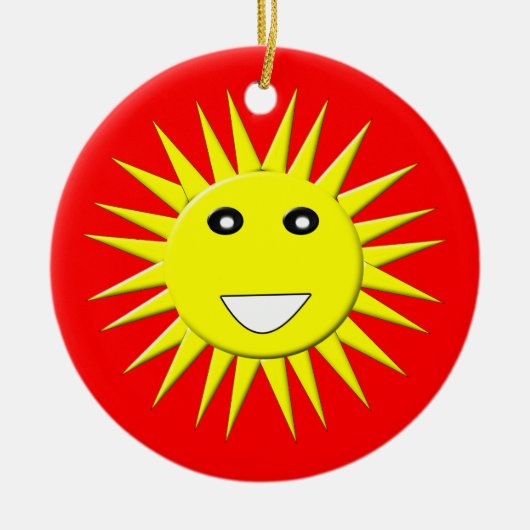 Heldere zonneschijndag keramisch ornament (Voorkant)