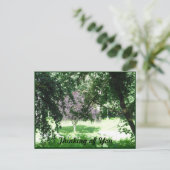 Heldere zonnestische bomen denken aan jou briefkaart (Staand voorkant)