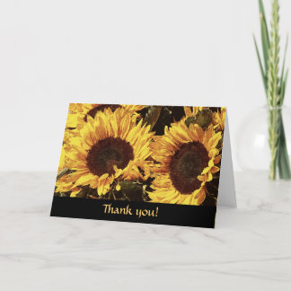 heldere zonnig dankt u zonnebloemen bedankkaart