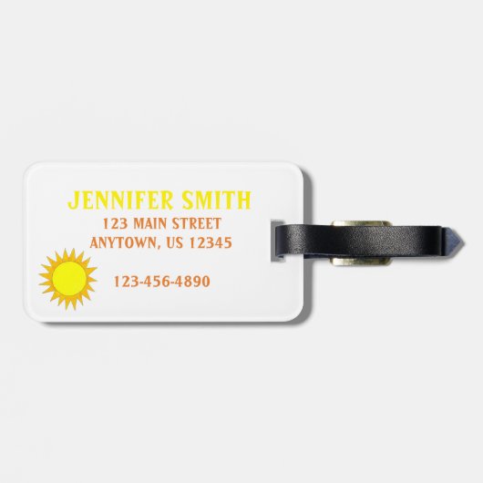 Heldere zonnige Sun Sunshine Rays Bagagelabel (Achterkant horizontaal)