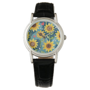 Heldere Zonnige Zonnebloemen Horloge