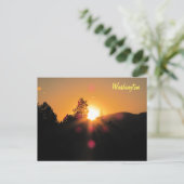 Heldere zonsondergang boven Washington Briefkaart (Staand voorkant)