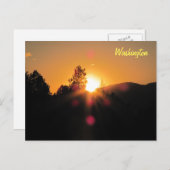 Heldere zonsondergang boven Washington Briefkaart (Voorkant / Achterkant)