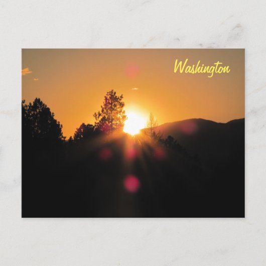 Heldere zonsondergang boven Washington Briefkaart (Voorkant)