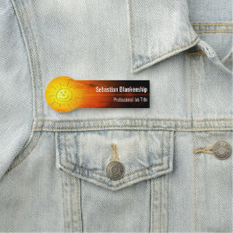 Heldere Zonsondergang Kunstwerk Gelukkige Gezichts Naamplaatje