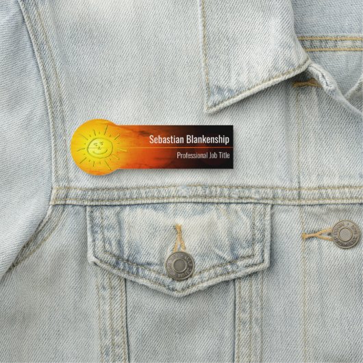 Heldere Zonsondergang Kunstwerk Gelukkige Gezichts Naamplaatje (In situ)