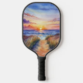 HELDERE ZONSONDERGANG OP HET STRAND TONEEL PICKLEBALL PADDLE (Voorkant)
