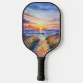 HELDERE ZONSONDERGANG OP HET STRAND TONEEL PICKLEBALL PADDLE (Achterkant)