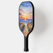 HELDERE ZONSONDERGANG OP HET STRAND TONEEL PICKLEBALL PADDLE (Links)