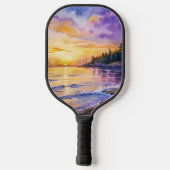 HELDERE ZONSONDERGANG OP HET STRAND TONEEL PICKLEBALL PADDLE (Achterkant)