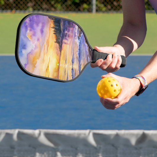 HELDERE ZONSONDERGANG OP HET STRAND TONEEL PICKLEBALL PADDLE (Insitu)
