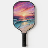 HELDERE ZONSONDERGANG OP HET STRAND TONEEL PICKLEBALL PADDLE (Voorkant)