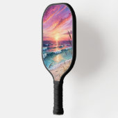 HELDERE ZONSONDERGANG OP HET STRAND TONEEL PICKLEBALL PADDLE (Links)