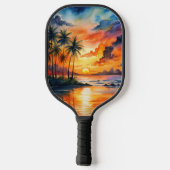 HELDERE ZONSONDERGANG OP HET STRANDSCÈNE PICKLEBALL PADDLE (Achterkant)