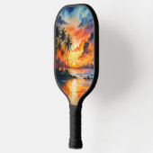 HELDERE ZONSONDERGANG OP HET STRANDSCÈNE PICKLEBALL PADDLE (Links)