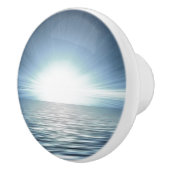Heldere zonsopgang over de blauwe oceaandresser keramische knop (Rechts)