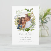 Heldereik lijst De datum bewaren voor de bruiloft Save The Date (Staand voorkant)