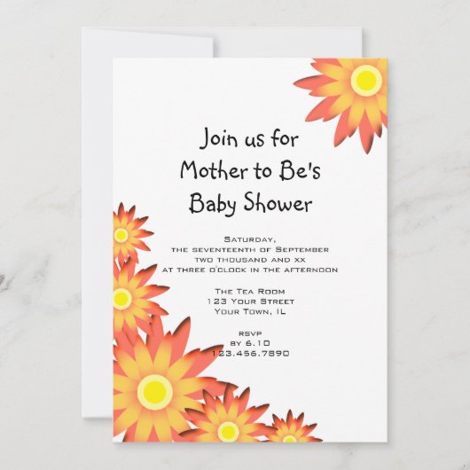 Helderend Baby shower voor zonnebloemen Kaart (Voorkant)