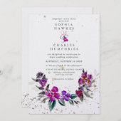 Helderend Floral Lijst met gouddetail Feestdagenkaart (Voorkant / Achterkant)