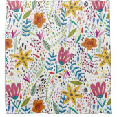 Helderend Floral Pattern Colorful Douchegordijn (Voorkant)