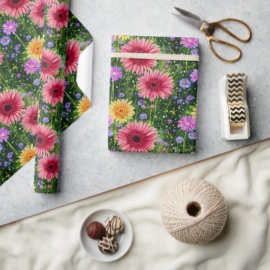 Helderend floreel patroon cadeaupapier (Crafts)