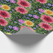 Helderend floreel patroon cadeaupapier (Hoek)