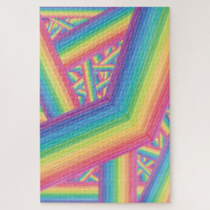 Helderend geometrisch overlappend patroon van rege legpuzzel