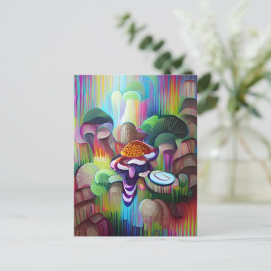 Helderend kleurrijk Psychedelisch Patroon Briefkaart (Staand voorkant)