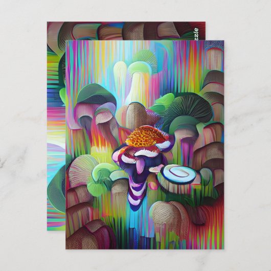 Helderend kleurrijk Psychedelisch Patroon Briefkaart (Voorkant / Achterkant)